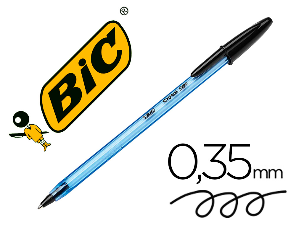 ESFEROGRAFICA BIC CRISTAL SOFT PRETO PONTA DE 1,2 MM