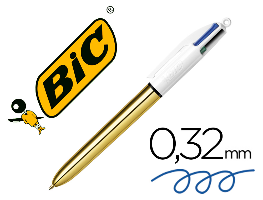 ESFEROGRAFICA BIC QUATRO CORES SHINE OURO PONTA DE 1 MM