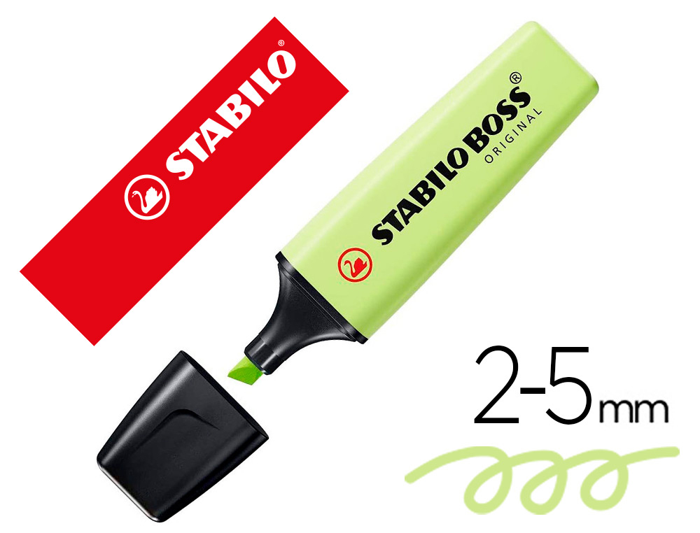 MARCADOR FLUORESCENTE STABILO BOSS 70 PASTEL LIMA