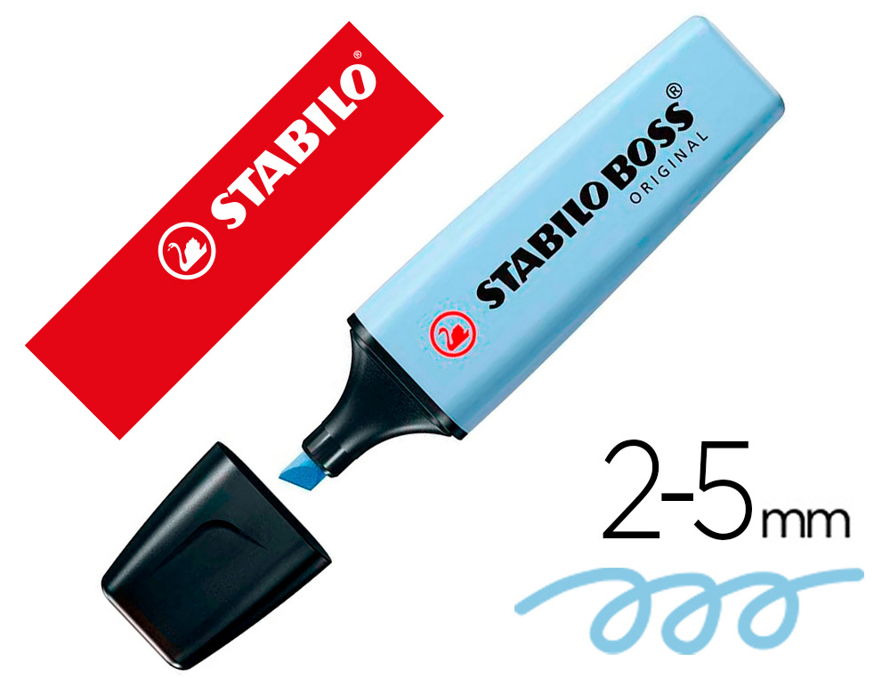 MARCADOR FLUORESCENTE STABILO BOSS 70 PASTEL AZUL
