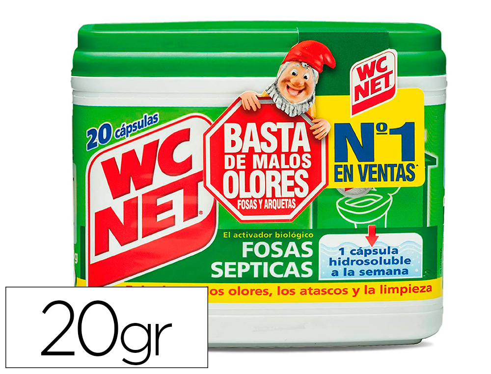 ELIMINA ODORES WC NET FOSAS SEPTICAS CAPSULA DE 18 GR CAIXA DE 20 UNIDADES