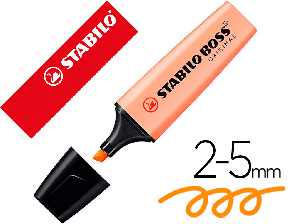 MARCADOR FLUORESCENTE STABILO BOSS 70 PASTEL LARANJA PALIDO