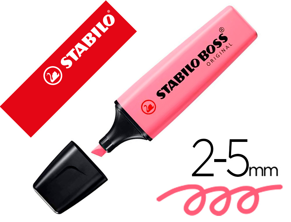 MARCADOR FLUORESCENTE STABILO BOSS 70 PASTEL FUCSIA GELADO