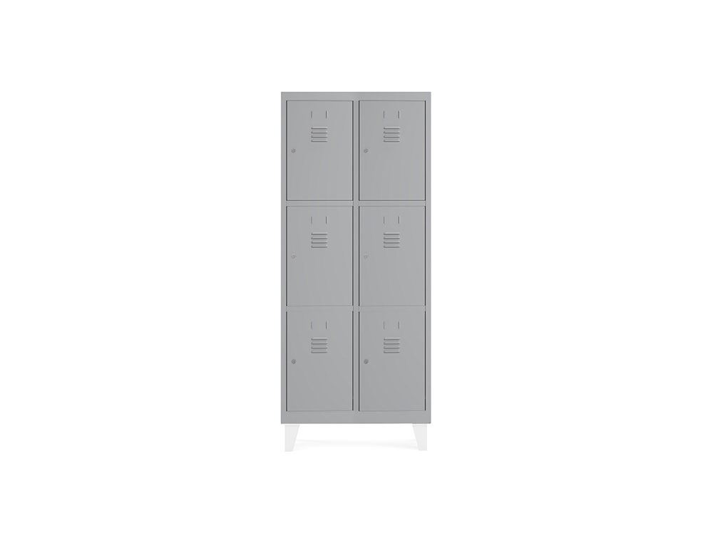 ARMARIO METALICO ROCADA 400 2 MODULOS X 3 PORTAS CINZA 820X500X1800 MM