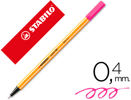 MARCADOR STABILO PONTA DE FIBRA POINT 88 ROSA 0,4 MM