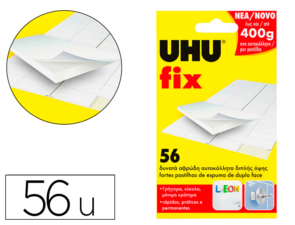 UHU FIX CAIXA COM 56 PASTILHAS