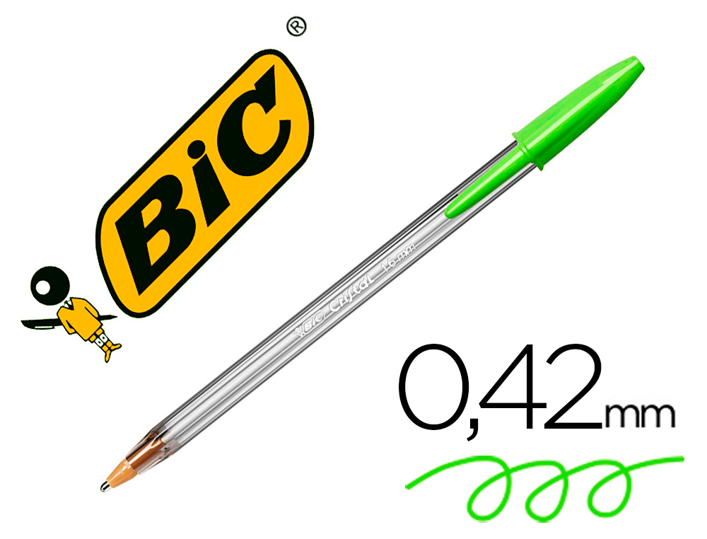 ESFEROGRAFICA BIC CRISTAL LARGE FASHION VERDE LIMA PONTA 1,6 MM
