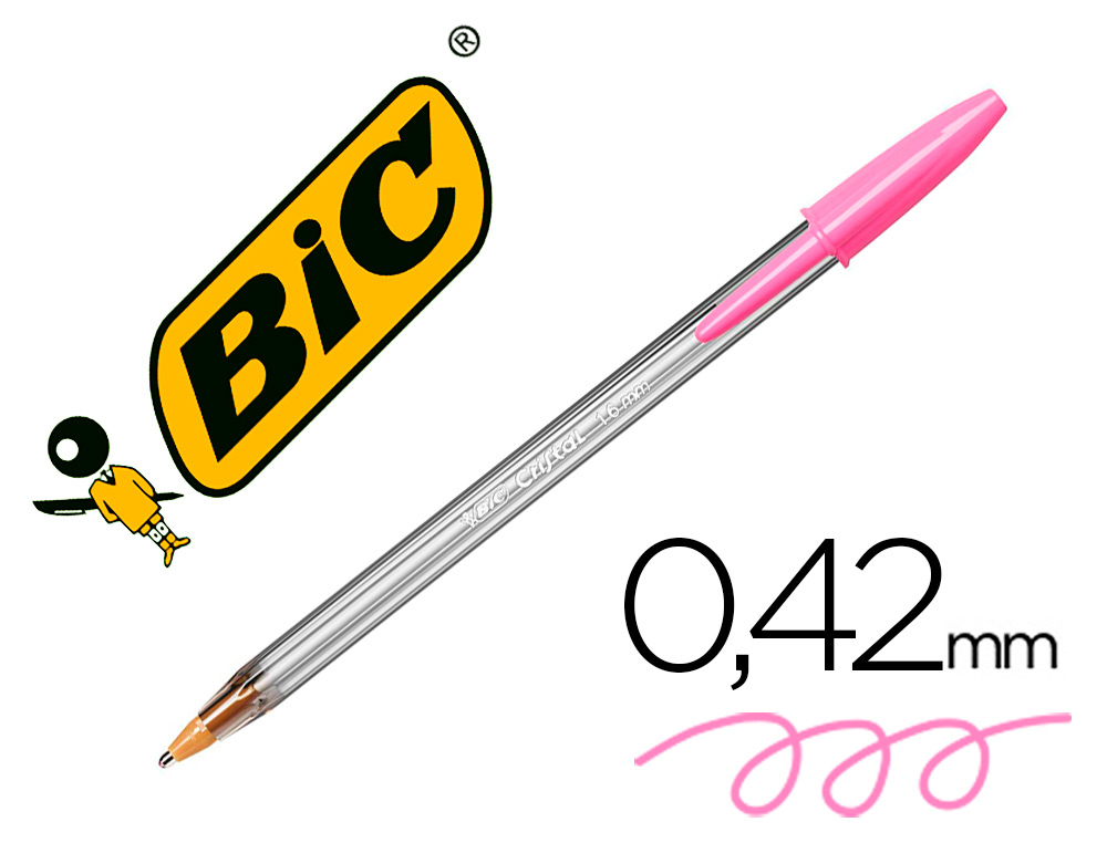ESFEROGRAFICA BIC CRISTAL LARGE FASHION ROSA PONTA 1,6 MM