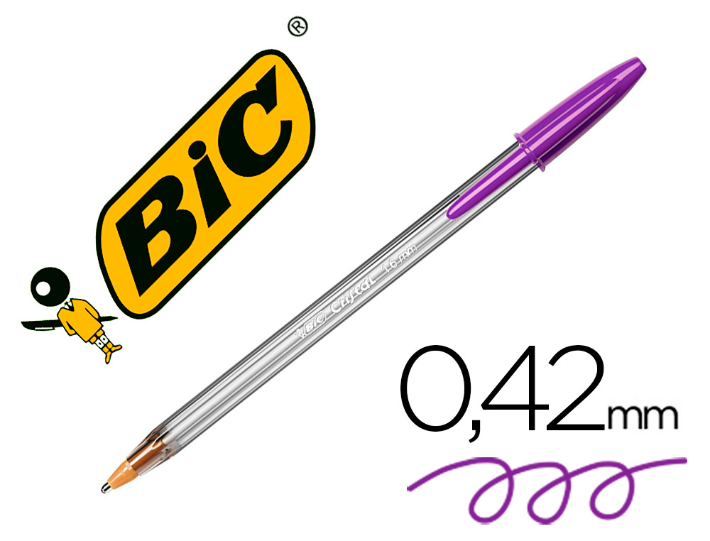 ESFEROGRAFICA BIC CRISTAL LARGE FASHION ROXO PONTA 1,6 MM
