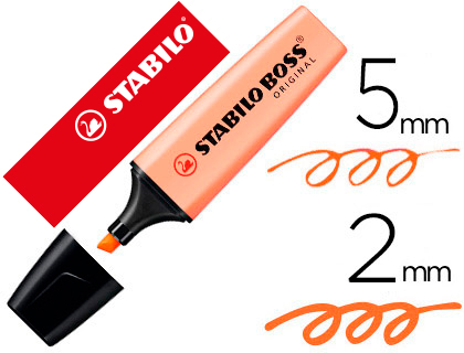 MARCADOR FLUORESCENTE STABILO BOSS 70 PASTEL PESSEGO SEDOSO