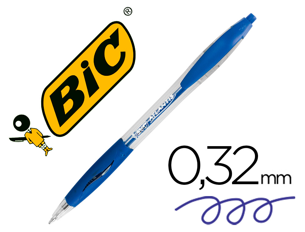 ESFEROGRAFICA BIC ATLANTIS AZUL RETRATIL TINTA OLEO PONTA DE 1 MM