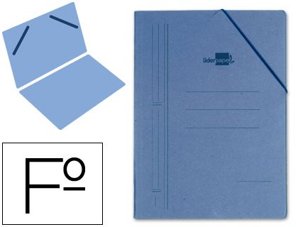 PASTA DE ELASTICOS LIDERPAPEL, FOLIO, SIMPLES, AZUL