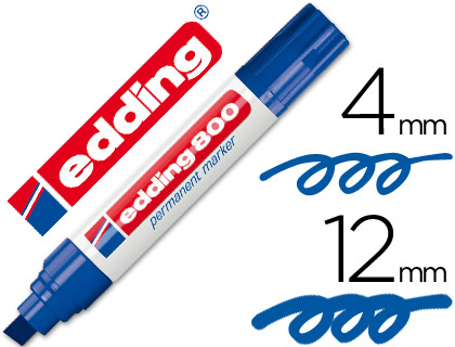 MARCADOR EDDING MARCADOR PERMANENTE 800 AZUL -PONTA BISELADA 12 MM