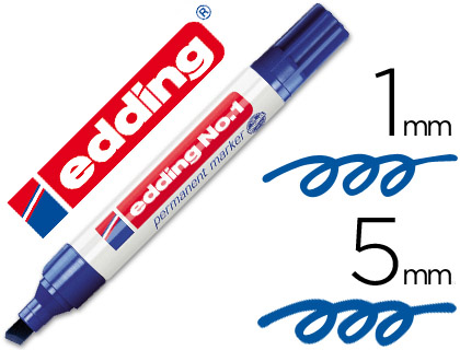 MARCADOR EDDING MARCADOR PERMANENTE 1 AZUL -PONTA BISELADA 5 MM