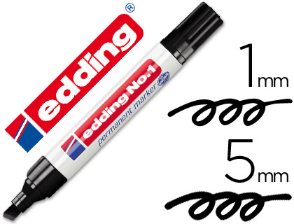 MARCADOR EDDING MARCADOR PERMANENTE 1 PRETO -PONTA BISELADA 5 MM