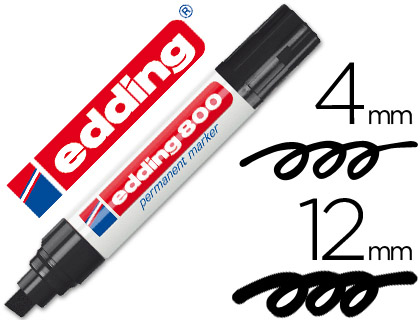 MARCADOR EDDING MARCADOR PERMANENTE 800 PRETO -PONTA BISELADA 12 MM