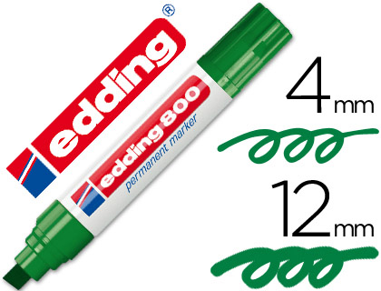 MARCADOR EDDING MARCADOR PERMANENTE 800 VERDE -PONTA BISELADA 12 MM