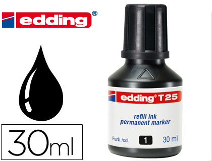 TINTA MARCADOR EDDING T-25 PRETO -FRASCO DE 30 ML