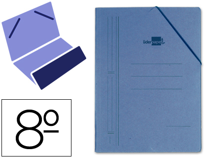 PASTA DE ELASTICOS LIDERPAPEL OITAVO COM BOLSA AZUL