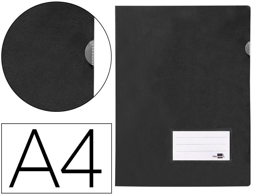 BOLSA DOSSIER LIDERPAPEL DIN A4 POLIPROPILENO 180 MICRONS PRETO OPACO 20 FOLHAS