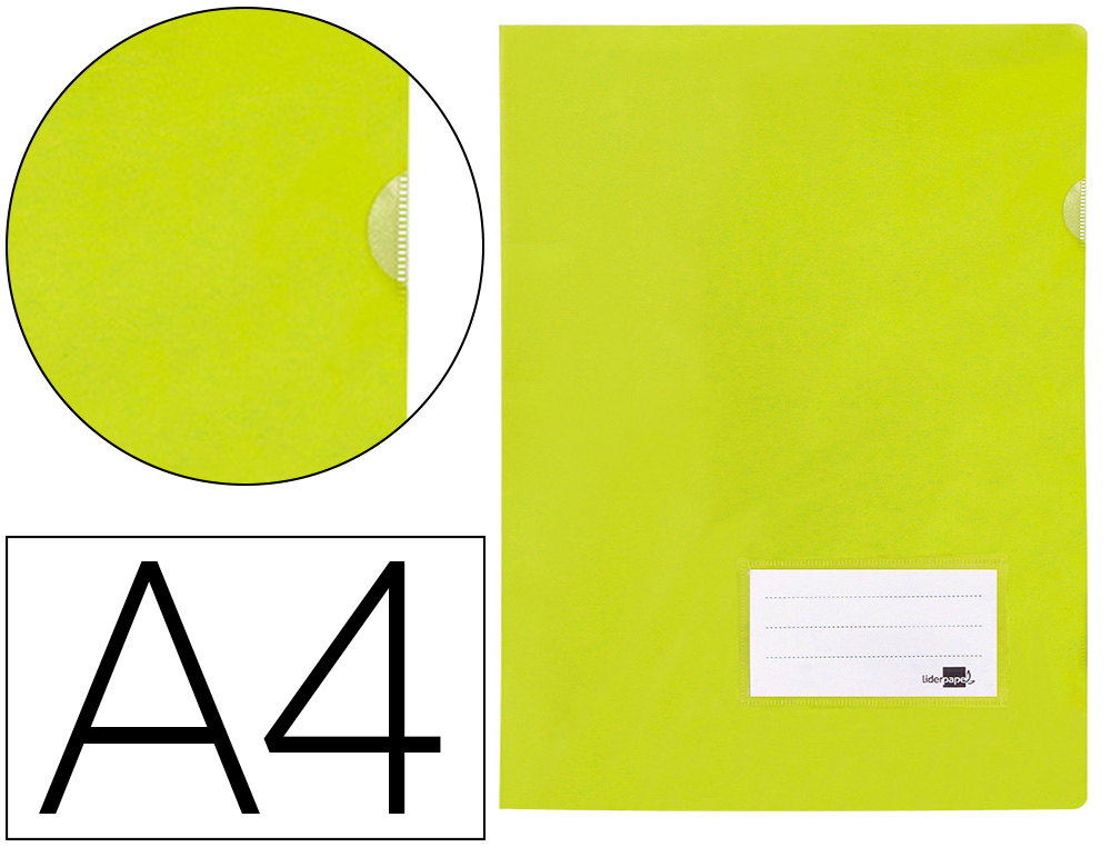 BOLSA DOSSIER LIDERPAPEL DIN A4 POLIPROPILENO 180 MICRONS AMARELO FLUOR OPACO 20 FOLHAS