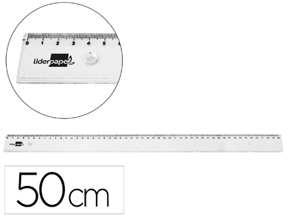 REGUA LIDERPAPEL EM PLASTICO TRANSPARENTE 50 CM