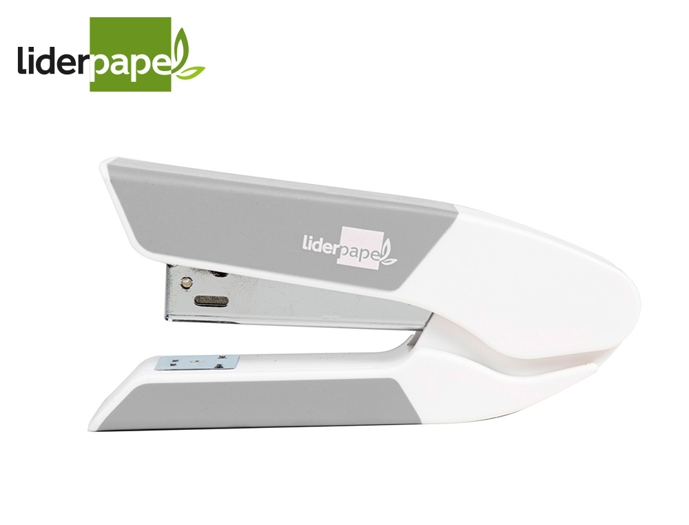 AGRAFADOR LIDERPAPEL COM OFERTA DE SACA AGRAFES E CAIXA DE 1000 AGRAFES 22/6 24/6 CAPACIDADE 20F COR CINZA