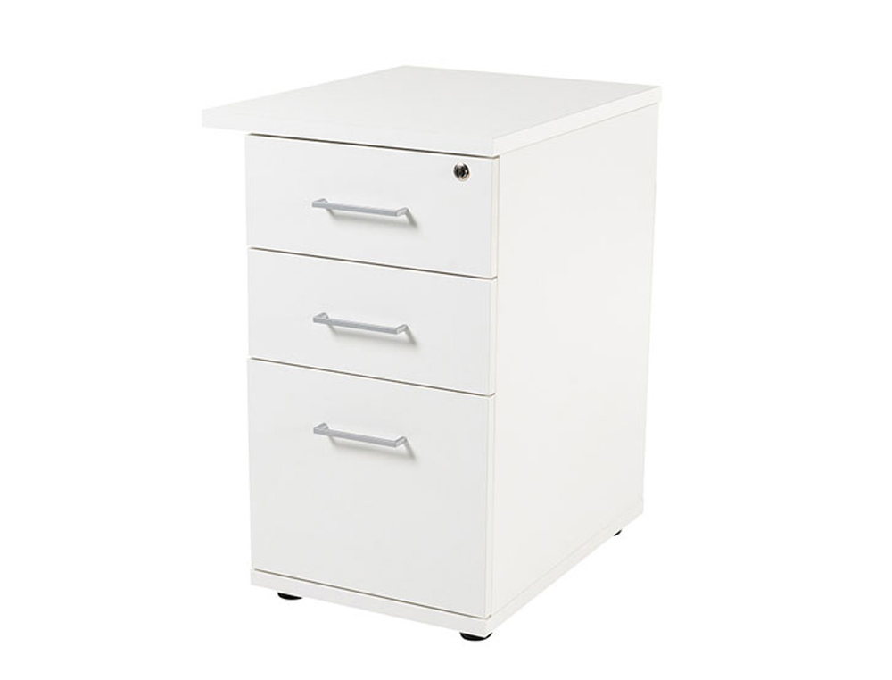 ARMARIO ROCADA COM TRES GAVETAS SERIE STORE 60X50X72 CM ACABAMENTO AW04 BRANCO/BRANCO
