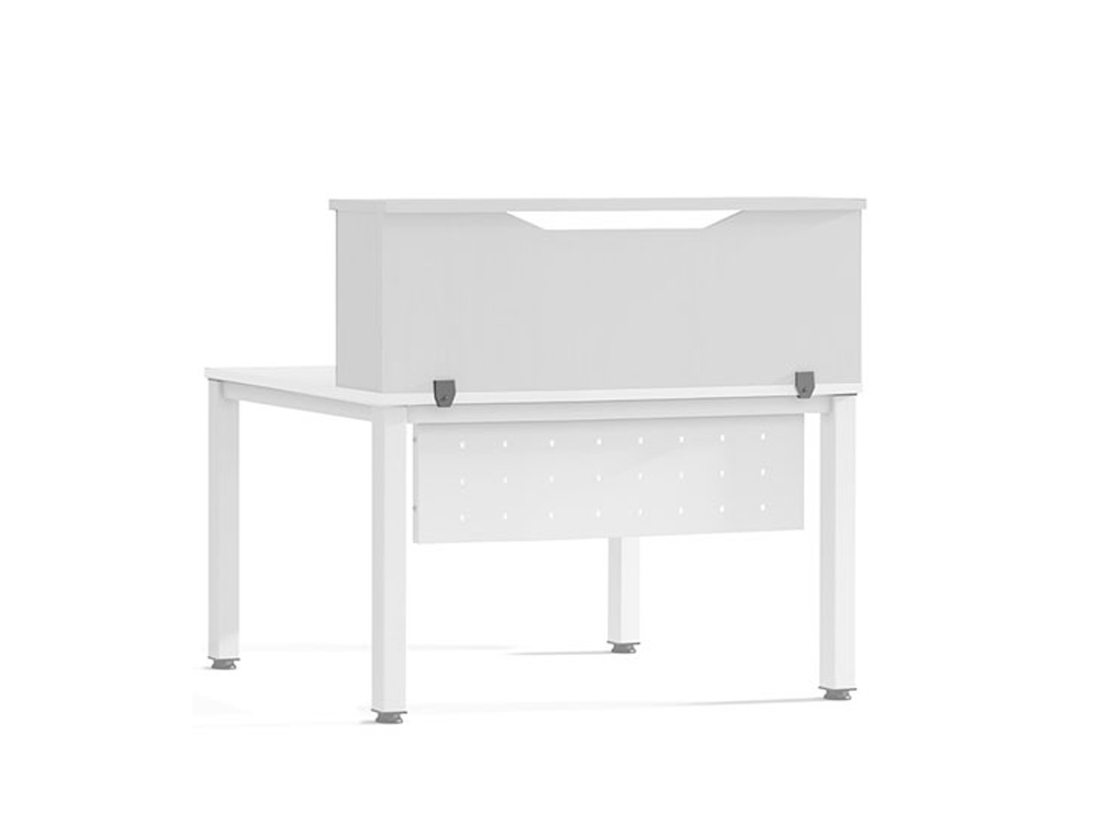APOIO DE SECRETARIA ROCADA VALIDO PARA MESAS WORK METAL EXECUTIVE 180X30X40 CM ACABAMENTO AW04 BRANCO/BRANCO