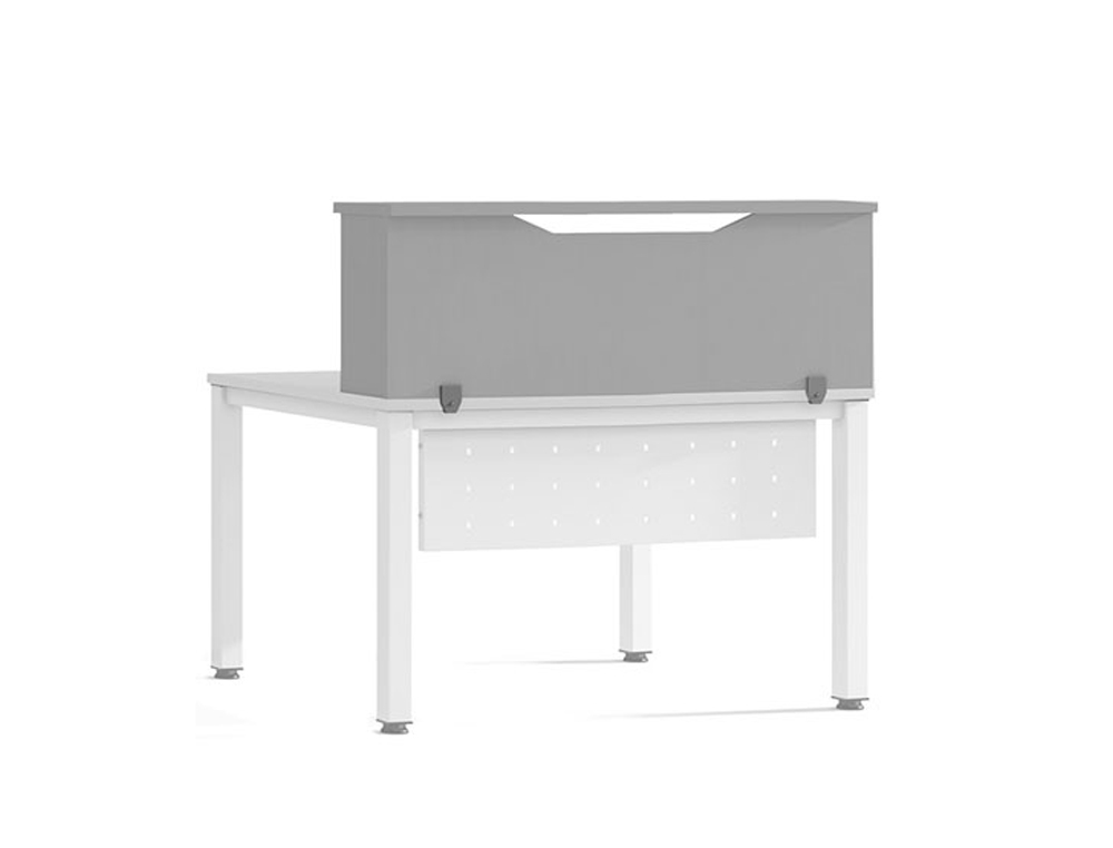 APOIO DE SECRETARIA ROCADA VALIDO PARA MESAS WORK METAL EXECUTIVE 200X30X40 CM ACABAMENTO AN02 CINZA/CINZA