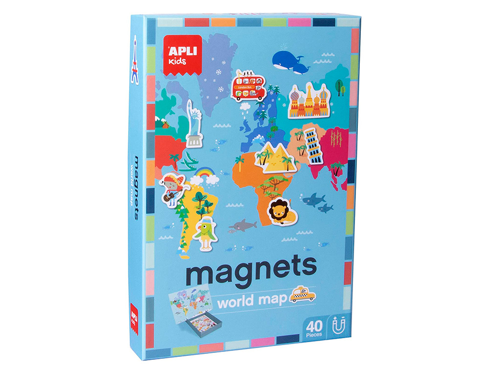 JOGO APLI DIDACTICO MAGNETICO MAPA MUNDO 40 PECAS