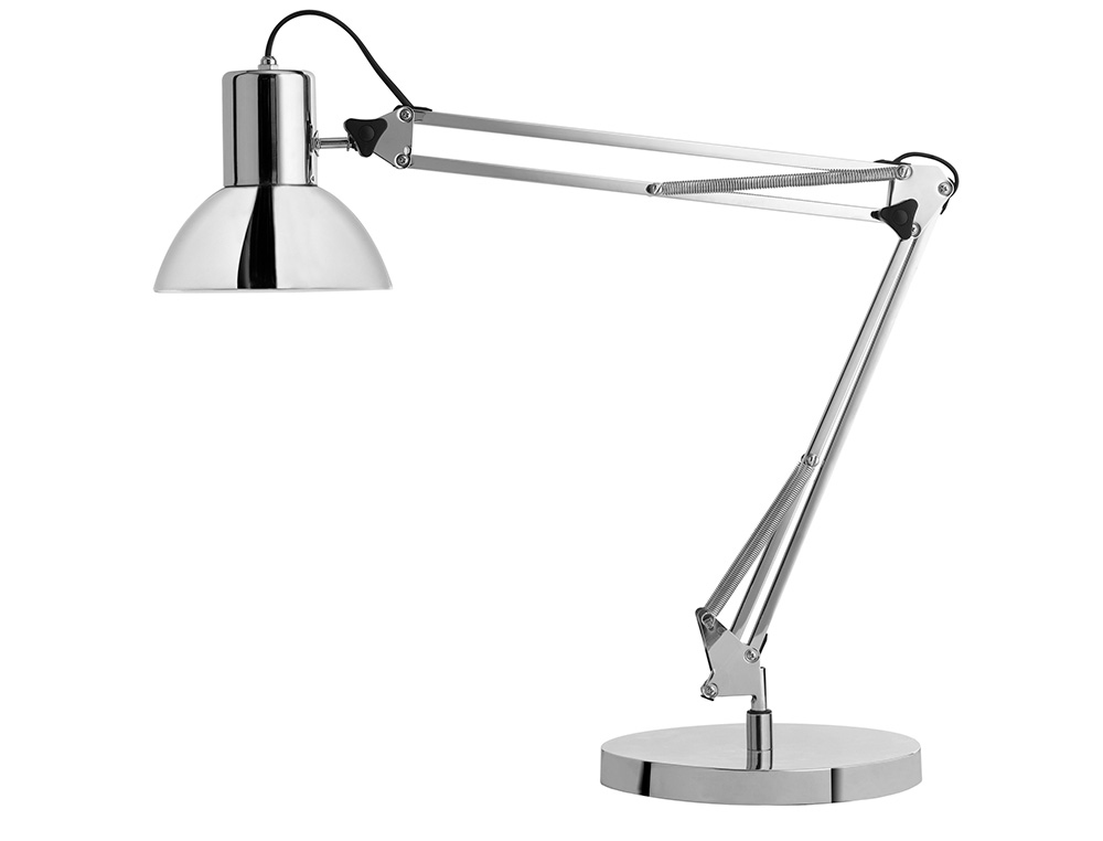 CANDEEIRO DE ESCRITORIO UNILUXSUCCESS 80LED BRACO DUPLO ARTICULADO CROMADO 40X40 CM BASE 20 CM DIAMETRO