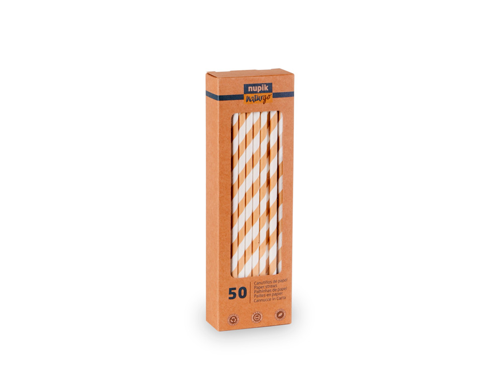 PALHAS DE PAPEL NUPIK VERMELHO/BRANCO PACK DE 50 UNIDADES