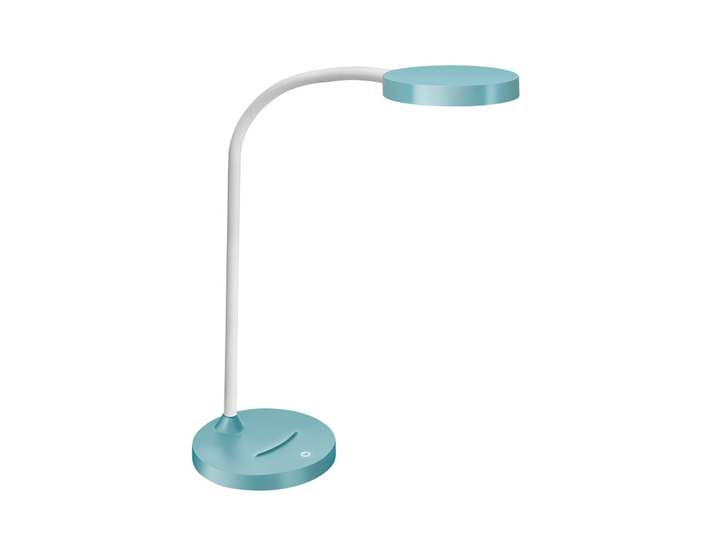 CANDEEIRO DE ESCRITORIO CEP FLEX PLASTICO LED DE 4W BRACO FLEXIVEL TATIL COR CELESTE 160X600 MM LAMPADA NAO SUBSTITUIVEL