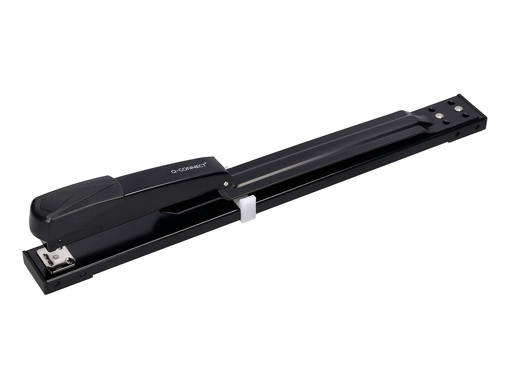 AGRAFADOR Q-CONNECT KF02292 METALICA BRACO LARGO CAPACIDADE 20 FOLHAS USA AGRAFES 24/6 E 26/6 COR PRETA