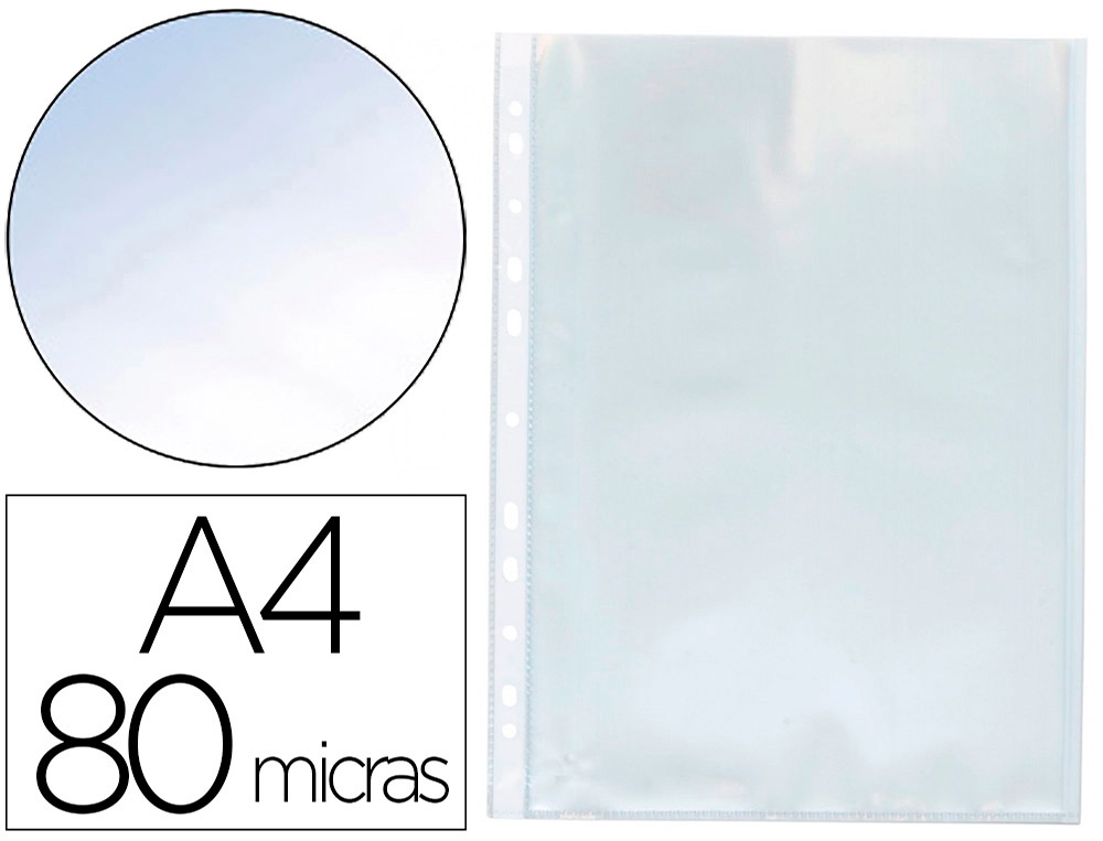 BOLSA CATALOGO/MICA Q-CONNECT DIN A4 80 MICRONS CRISTAL CAIXA DE 1400 UNIDADES