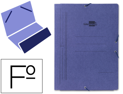 PASTA DE ELASTICOS LIDERPAPEL FOLIO COM BOLSA AZUL