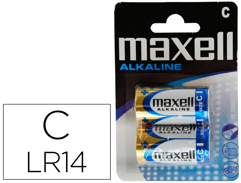 PILHA MAXELL ALCALINA 1,5 V TIPO C LR14 BLISTER DE 2 UNIDADES