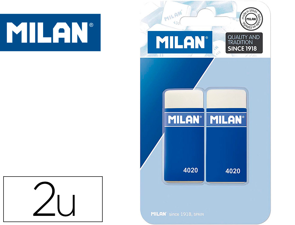 BORRACHA MILAN 4020 MIGAS DE PAO BLISTER DE 2 UNIDADES