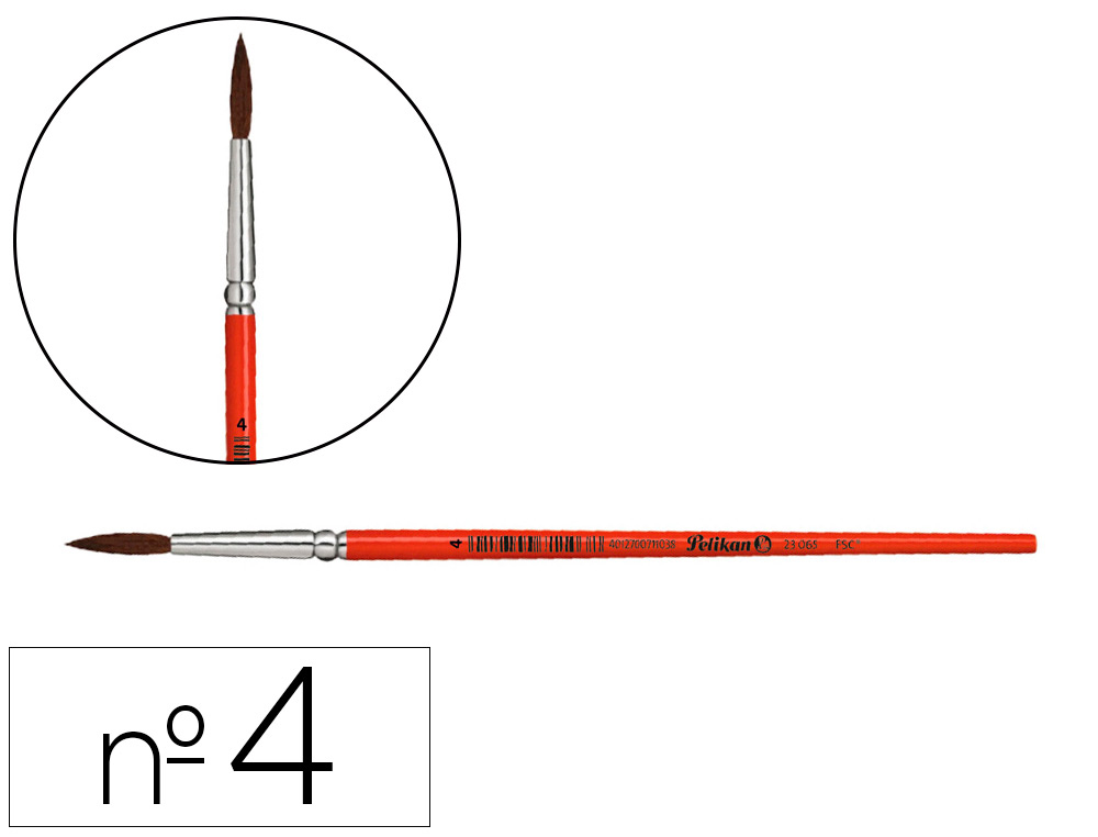 PINCEIS AGUARELA PELIKAN SERIE 23 N 4 VIROLA ALUMINIO