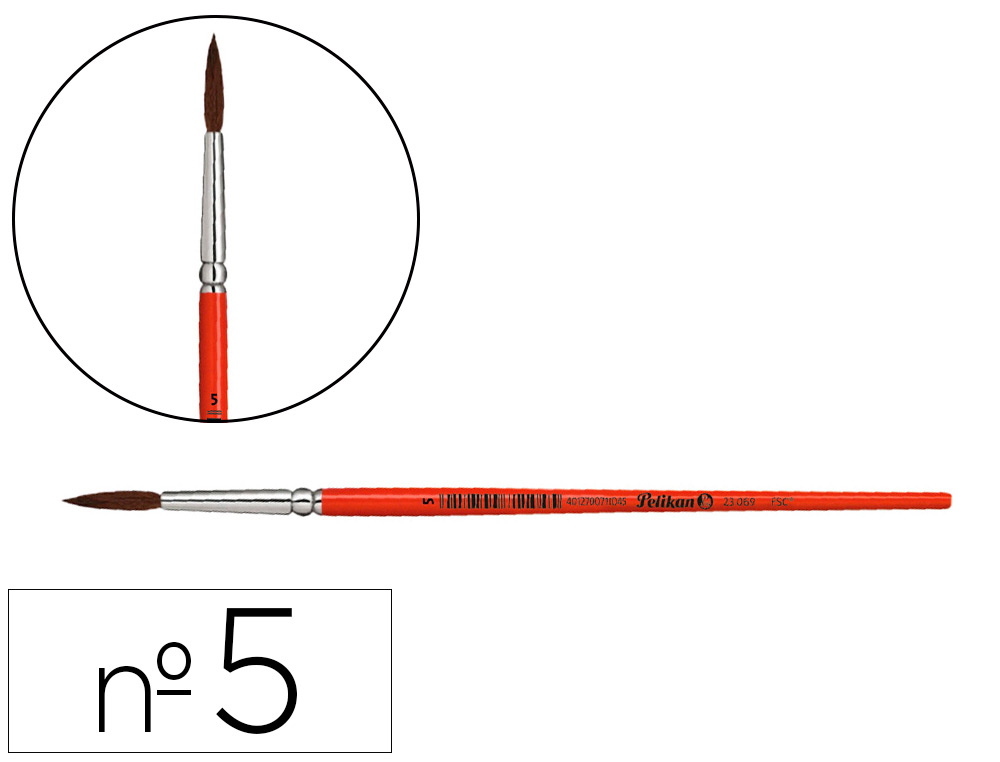 PINCEIS AGUARELA PELIKAN SERIE 23 N 5 VIROLA ALUMINIO