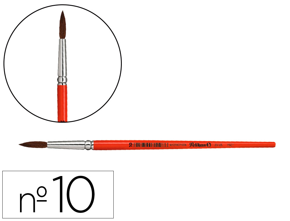 PINCEIS AGUARELA PELIKAN SERIE 23 N 10 VIROLA ALUMINIO