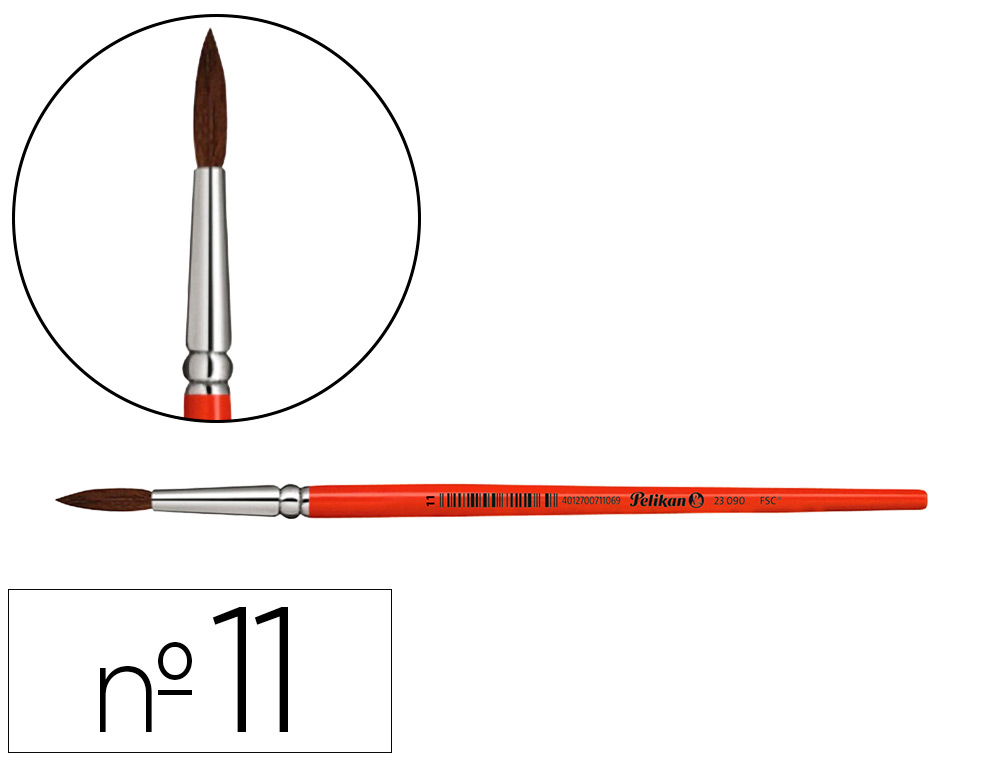 PINCEIS AGUARELA PELIKAN SERIE 23 N 11 VIROLA ALUMINIO