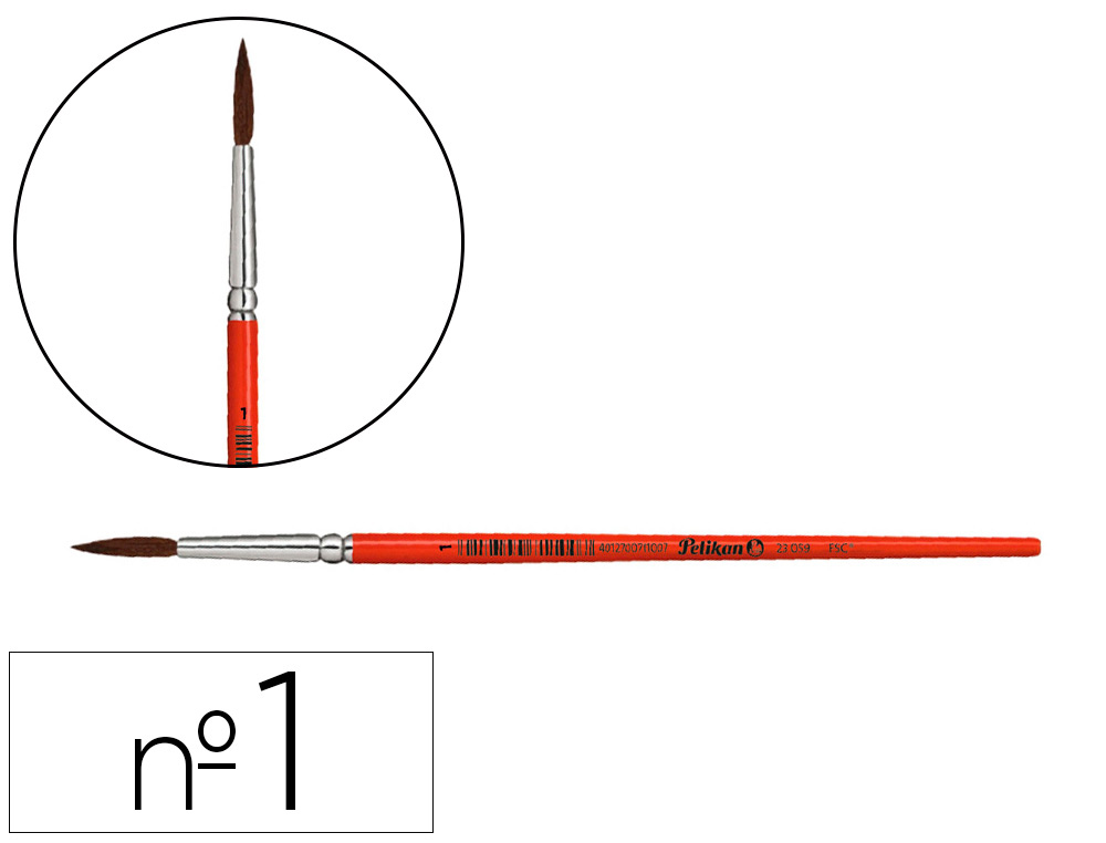 PINCEIS AGUARELA PELIKAN SERIE 23 N 1 VIROLA ALUMINIO