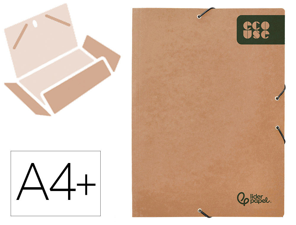 PASTA DE ELASTICOS LIDERPAPEL A4+ KRAFT 400 G/M2 COR CASTANHO