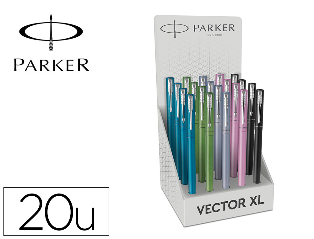CANETA PARKER VECTOR XL APARO F EXPOSITOR DE 20 UNIDADES CORES SORTIDAS