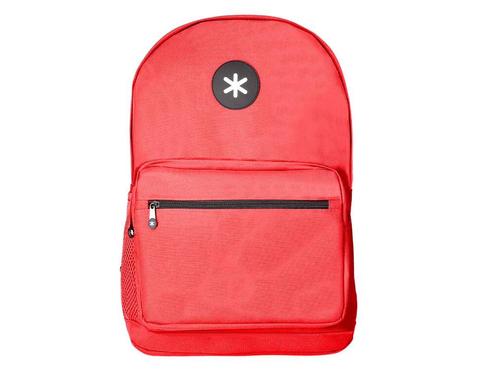 MOCHILA ANTARTIK COM ASA E BOLSO FRONTAL COM FECHO COR VERMELHO 320X140X430 MM