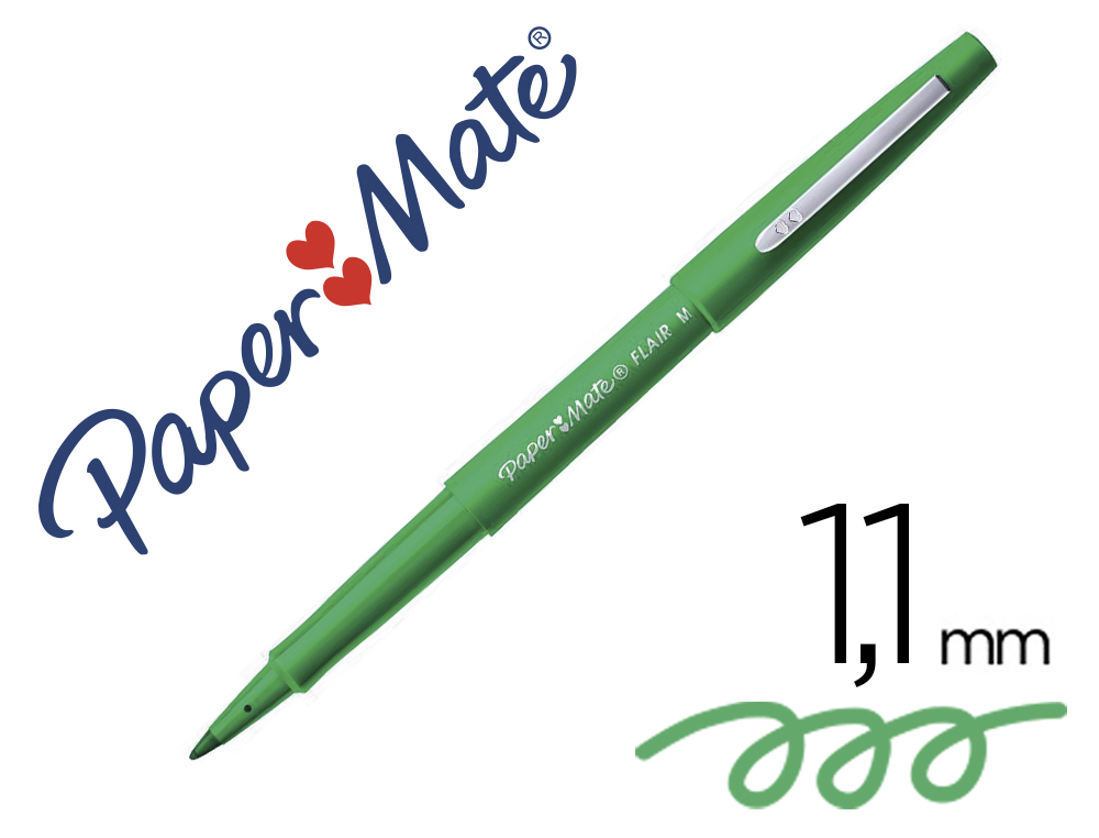 MARCADOR PAPER MATE FLAIR ORIGINAL PONTA FIBRA VERDE