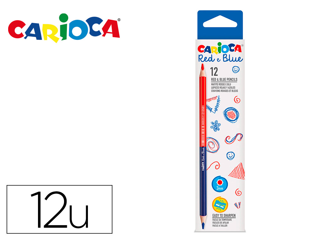 LAPIS BICOR CARIOCA VERMELHO/AZUL CAIXA DE 12 UNIDADES