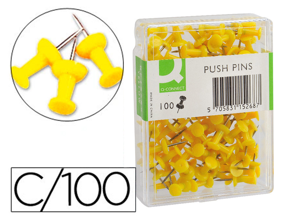 ALFINETES DE SINALIZACAO AMARELO CAIXA COM 100 UNIDADES